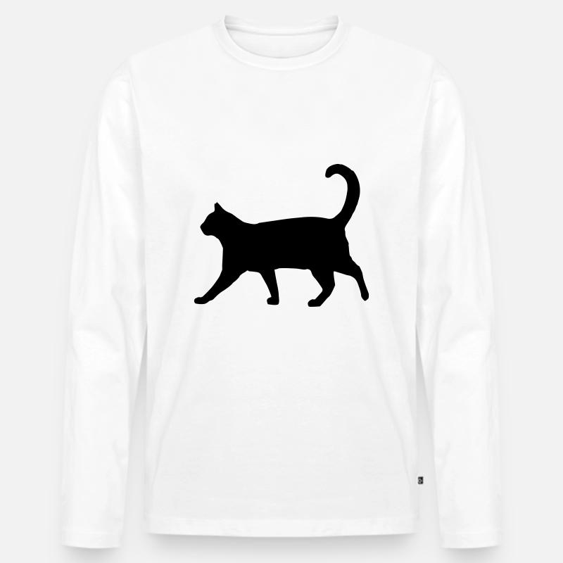 Katze. - Männer Premium Bio Langarmshirt - Weiß
