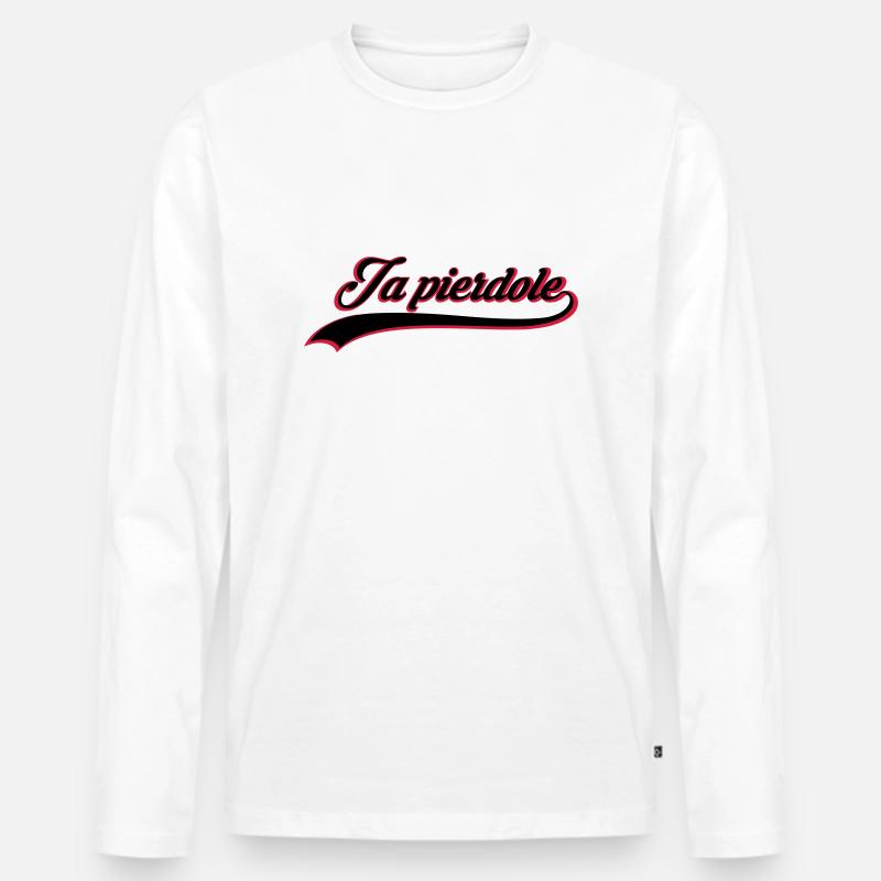 Ja pierdole - Männer Premium Bio Langarmshirt - Weiß
