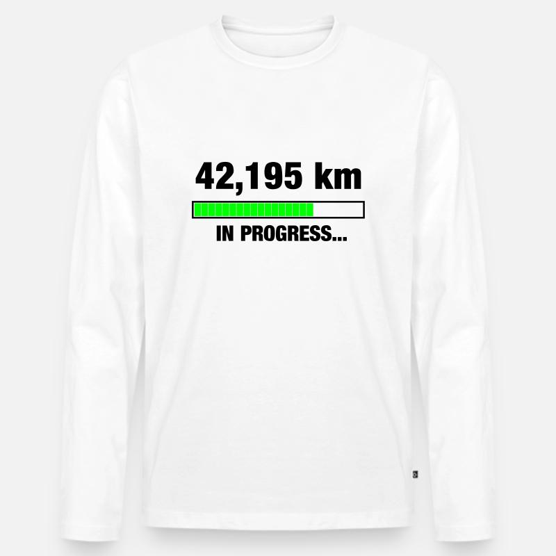 Marathon in Progress - Männer Premium Bio Langarmshirt - Weiß
