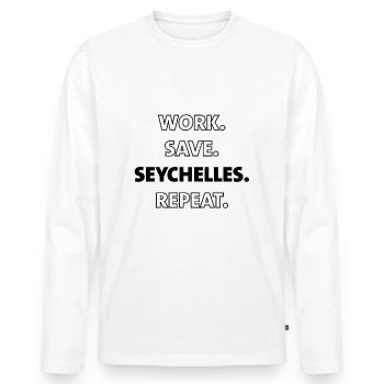 Seychellen Geschenk für Seychellenliebhaber - Männer Premium Bio Langarmshirt - Weiß - Vorne - Nico (187cm)