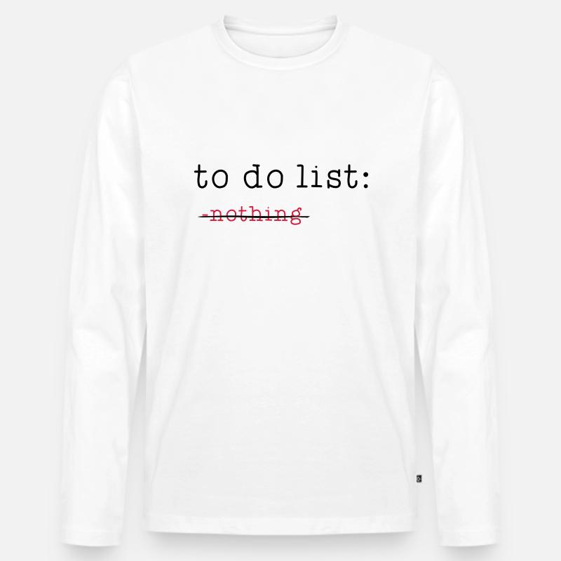 to do list - Männer Premium Bio Langarmshirt - Weiß