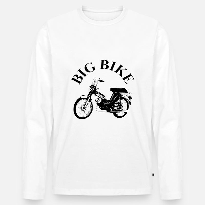 Mofa Old School Retro - Männer Premium Bio Langarmshirt - Weiß