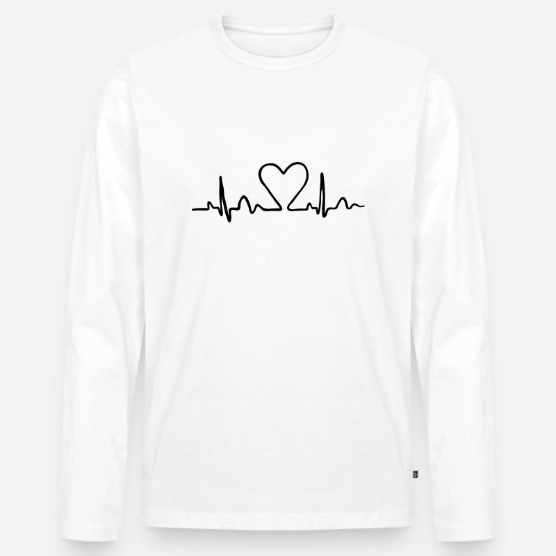 Herzkurve - Männer Premium Bio Langarmshirt - Weiß
