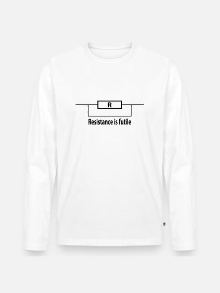 resistance is futile - Men's Premium Organic Long Sleeve Shirt - white