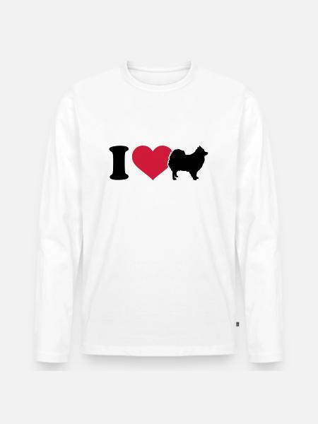 Spitz - Männer Premium Bio Langarmshirt - Weiß