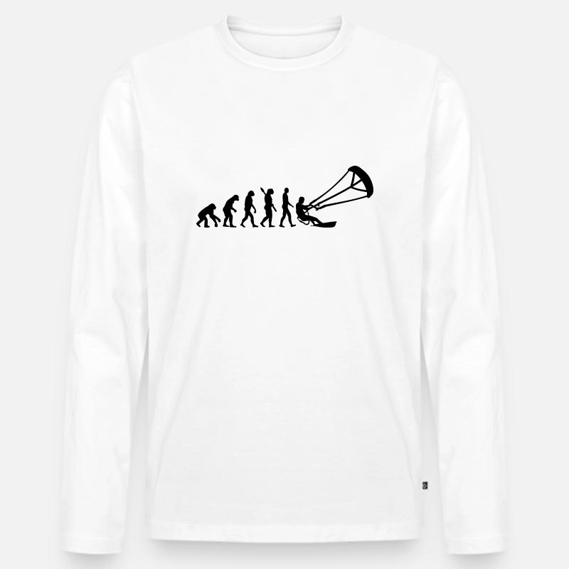 Kitesurfen - Männer Premium Bio Langarmshirt - Weiß