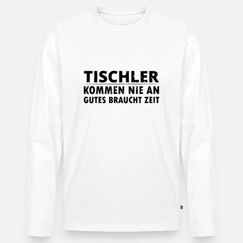 Tischler - Männer Premium Bio Langarmshirt - Weiß