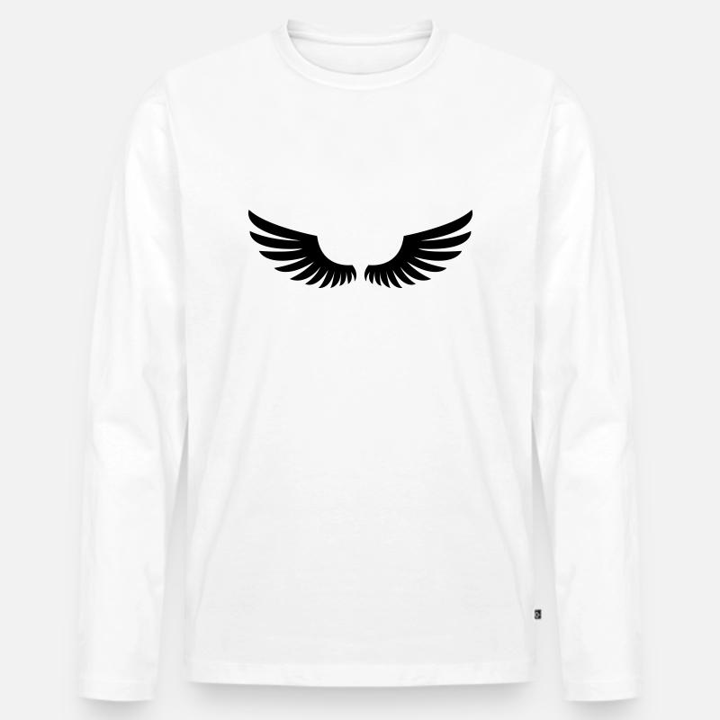 fluegel_01 - Männer Premium Bio Langarmshirt - Weiß