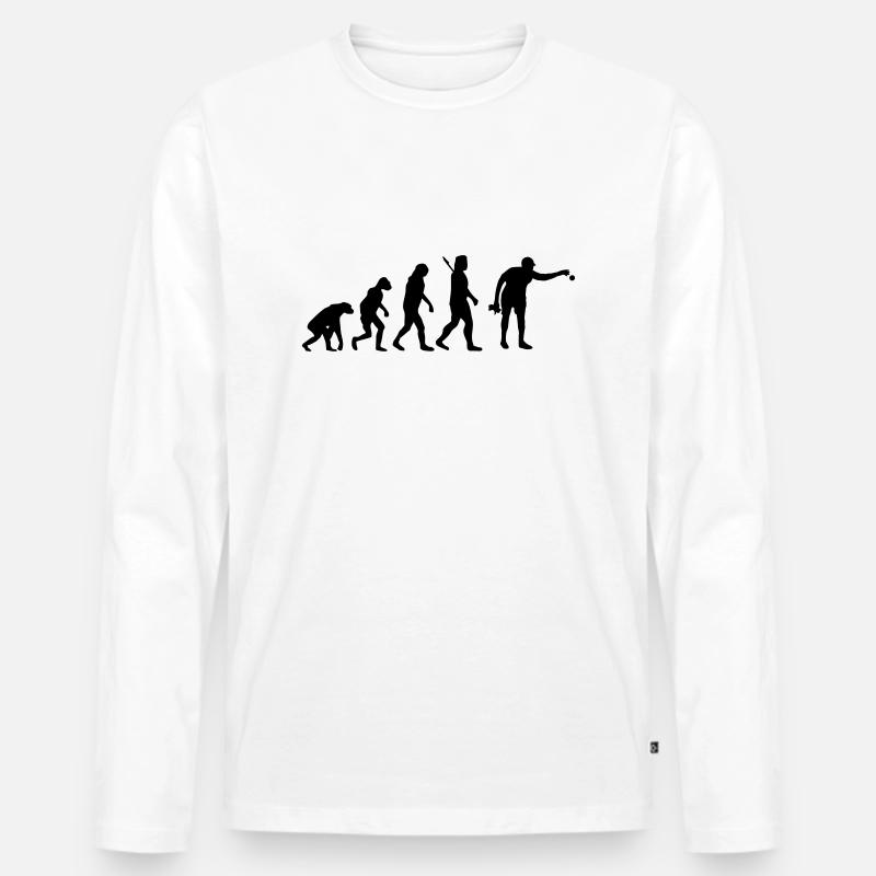 Evolution Boule - Männer Premium Bio Langarmshirt - Weiß