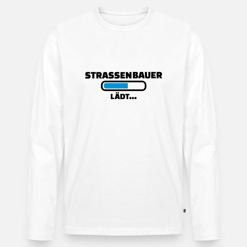 Straßenbauer - Männer Premium Bio Langarmshirt - Weiß