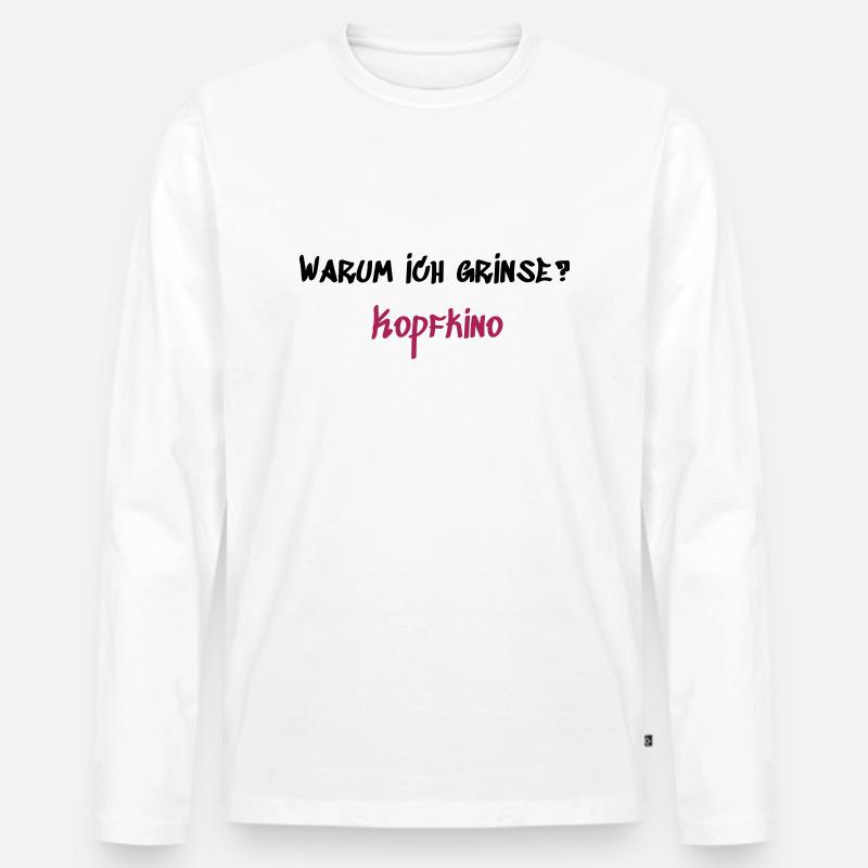 Kopfkino - Männer Premium Bio Langarmshirt - Weiß