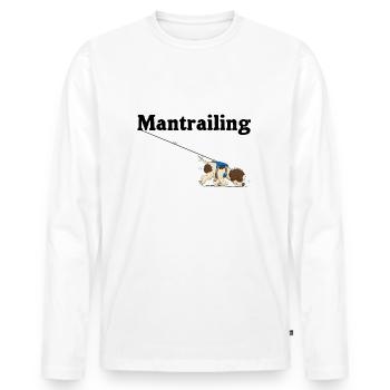 Mantrailing1 1 - T-shirt manches longues Premium bio Homme - blanc - Devant - Nico (187cm)