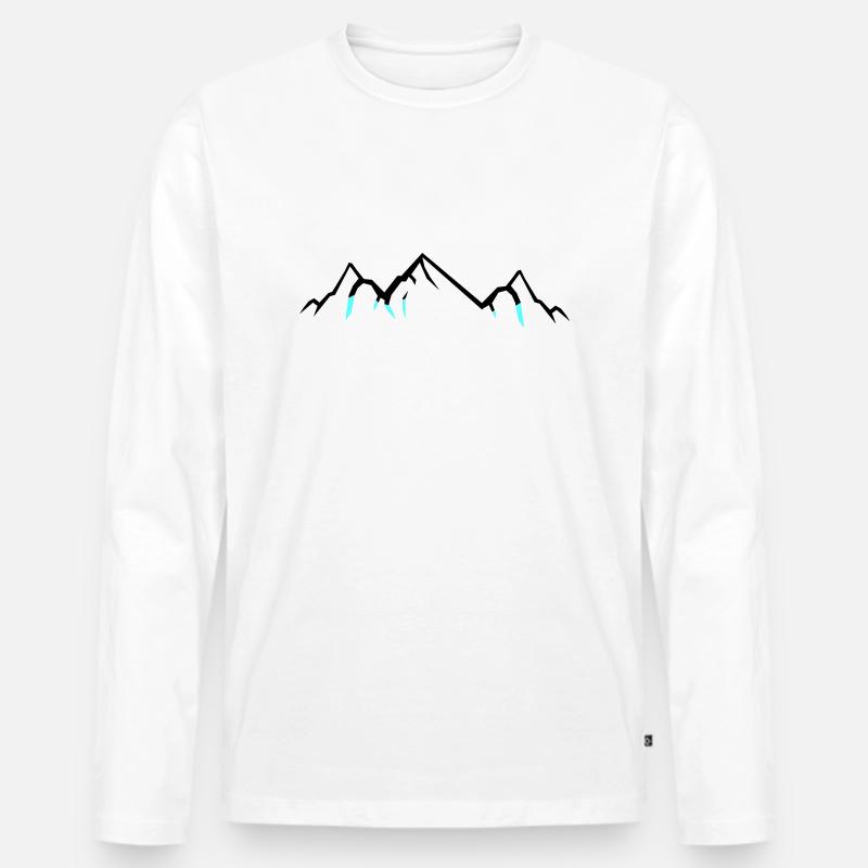 Mountains - Männer Premium Bio Langarmshirt - Weiß