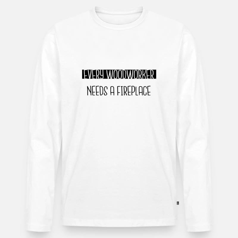 chainsaw cabinetmaker hearbeat - Männer Premium Bio Langarmshirt - Weiß