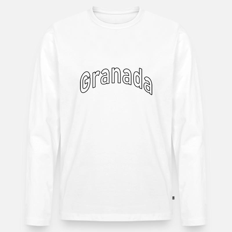 Granada - Männer Premium Bio Langarmshirt - Weiß