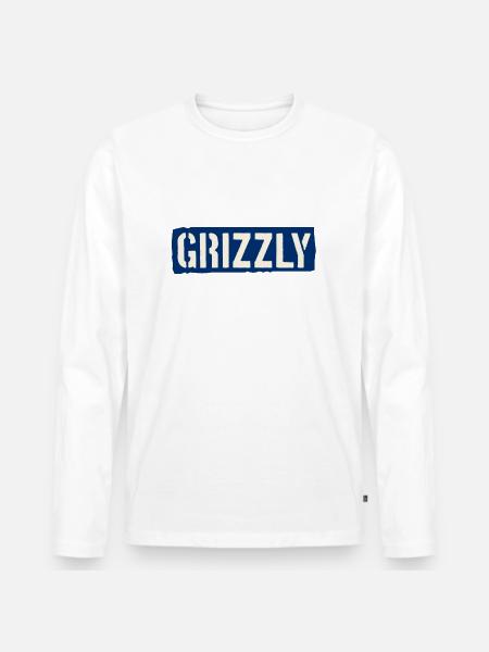 Grizzly Bär Slogan - Männer Premium Bio Langarmshirt - Weiß