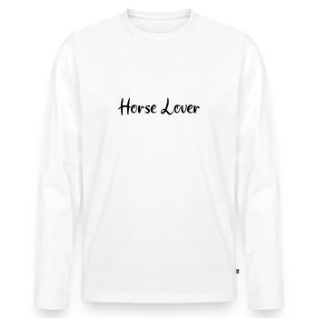 Amoureux des chevaux - Équitation - Cavalier - Équitation - Cheval - T-shirt manches longues Premium bio Homme - blanc - Devant - Nico (187cm)