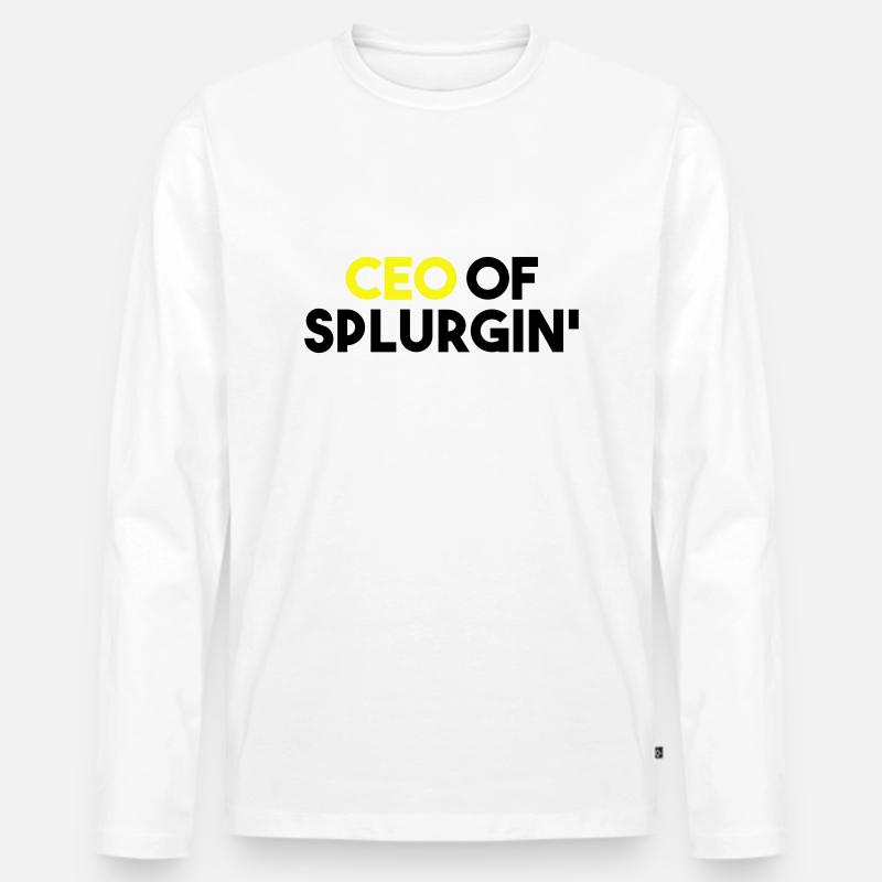 GESCHÄFTSFÜHRER VON SPLURGIN' - Männer Premium Bio Langarmshirt - Weiß