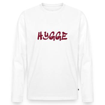 Hygge - Tradition danoise - Attitude face à la vie - Nice - T-shirt manches longues Premium bio Homme - blanc - Devant - Nico (187cm)