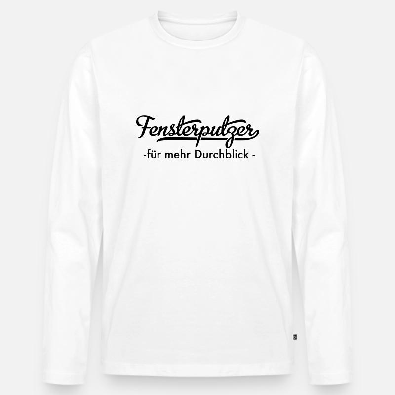 Fensterputzer - Männer Premium Bio Langarmshirt - Weiß