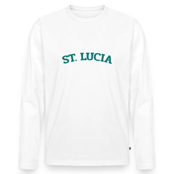 Saint Lucia - Castries - Caribbean - West Indies - Men's Premium Organic Long Sleeve Shirt - white - Front - Nico (187cm)