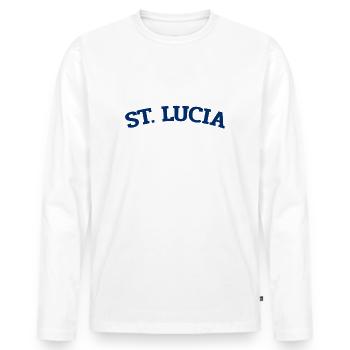 Saint Lucia - Castries - Caribbean - West Indies - Men's Premium Organic Long Sleeve Shirt - white - Front - Nico (187cm)