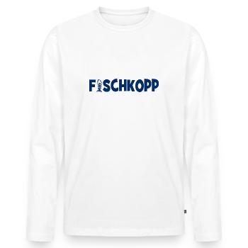 Fischkopp Fisch Fischkopf Küste Angler Fischer - Männer Premium Bio Langarmshirt - Weiß - Vorne - Nico (187cm)
