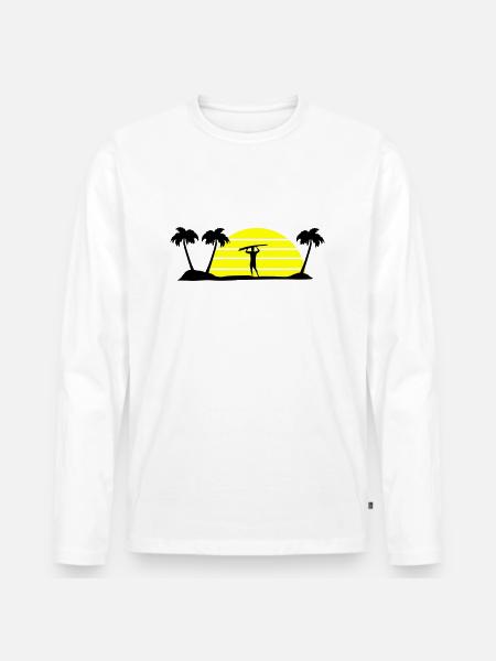 surfing - Men's Premium Organic Long Sleeve Shirt - white