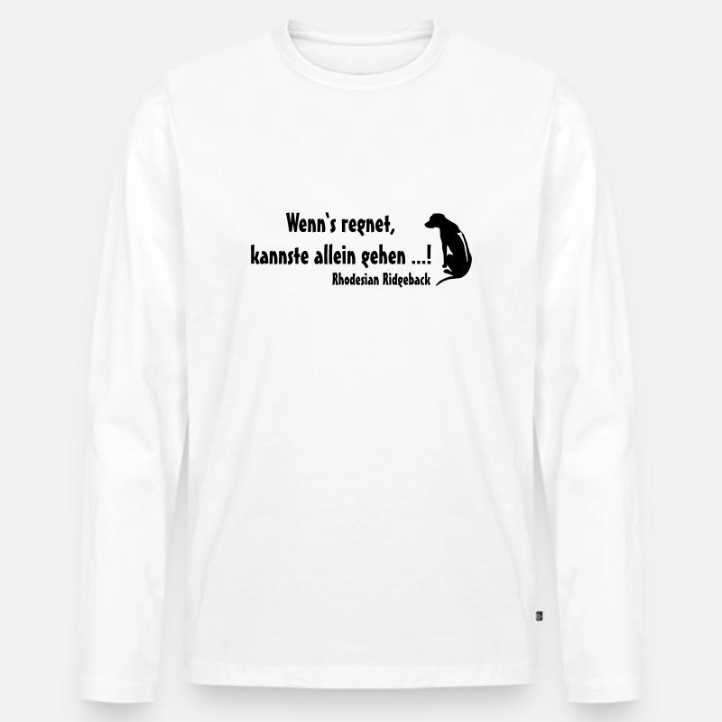 Rhodesian Ridgeback Regen - Männer Premium Bio Langarmshirt - Weiß