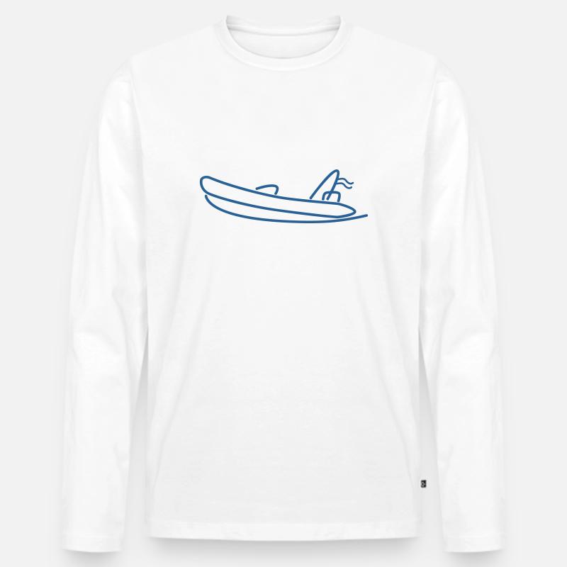 Logo - Männer Premium Bio Langarmshirt - Weiß
