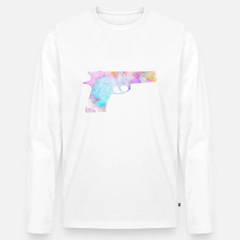 Bunte Waffe Pistole - Männer Premium Bio Langarmshirt - undefined
