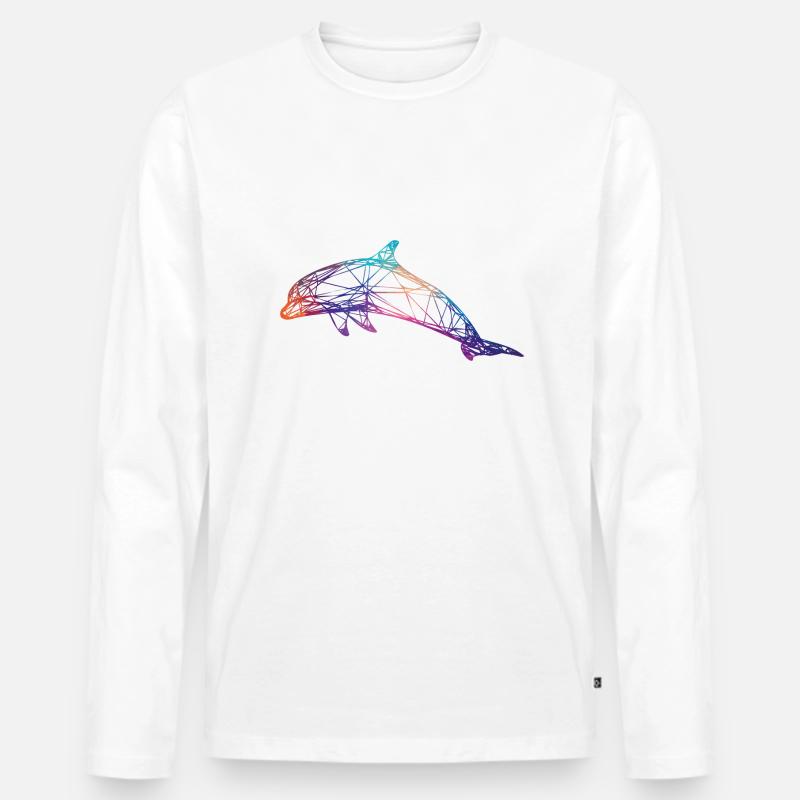 3D Delphin - Männer Premium Bio Langarmshirt - undefined
