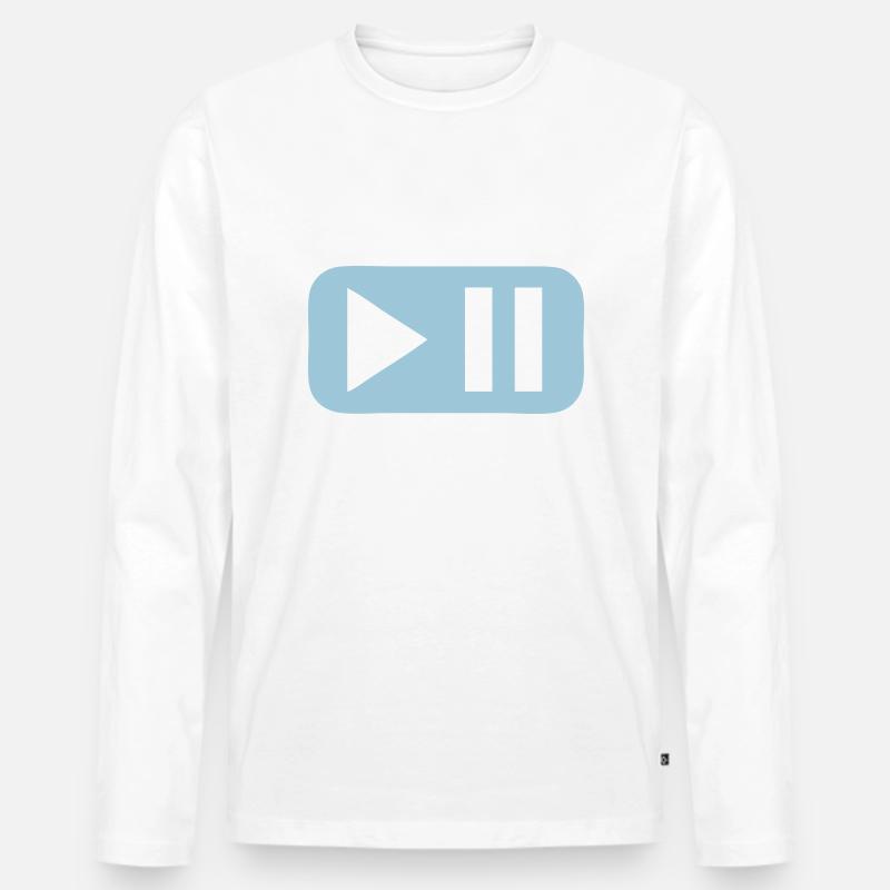 pause play button - Men's Premium Organic Long Sleeve Shirt - undefined