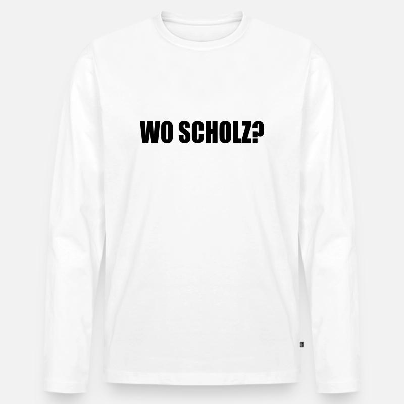 Wo scholz - Männer Premium Bio Langarmshirt - Weiß