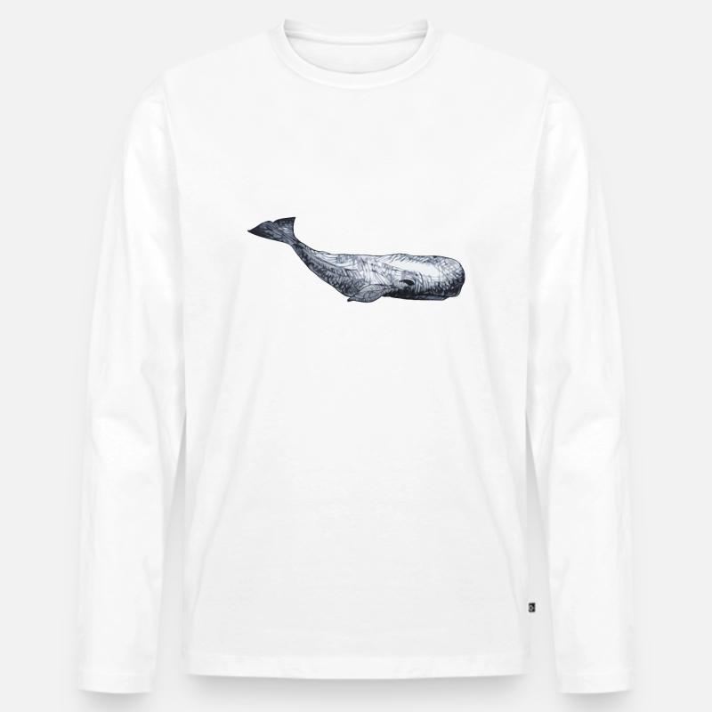 MOBYDICK - Männer Premium Bio Langarmshirt - Weiß
