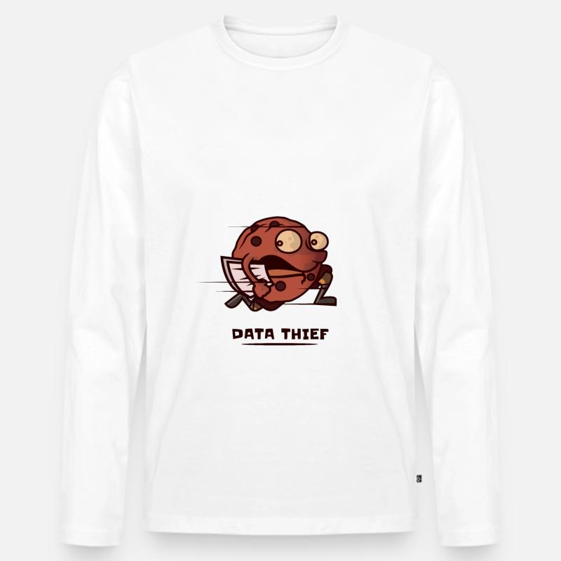 Cookie Datendieb Daten Protest Menschenrecht - Männer Premium Bio Langarmshirt - Weiß