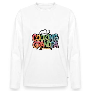 Here comes the cooking grandpa - Men's Premium Organic Long Sleeve Shirt - white - Front - Nico (187cm)