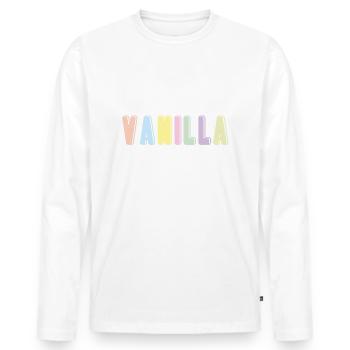 Vanilla - Men's Premium Organic Long Sleeve Shirt - white - Front - Nico (187cm)