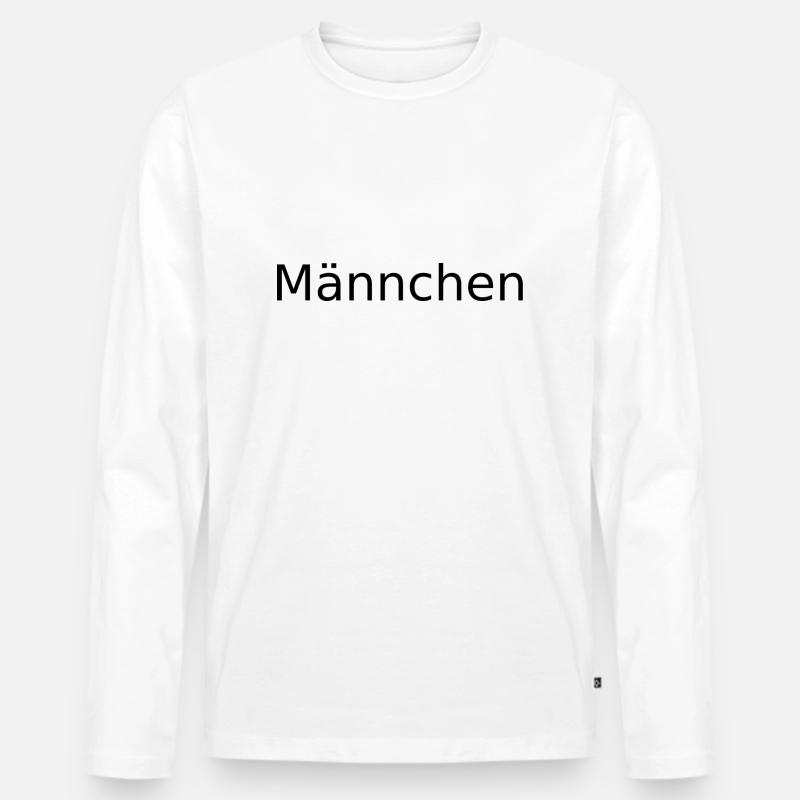 Männchen - Männer Premium Bio Langarmshirt - Weiß