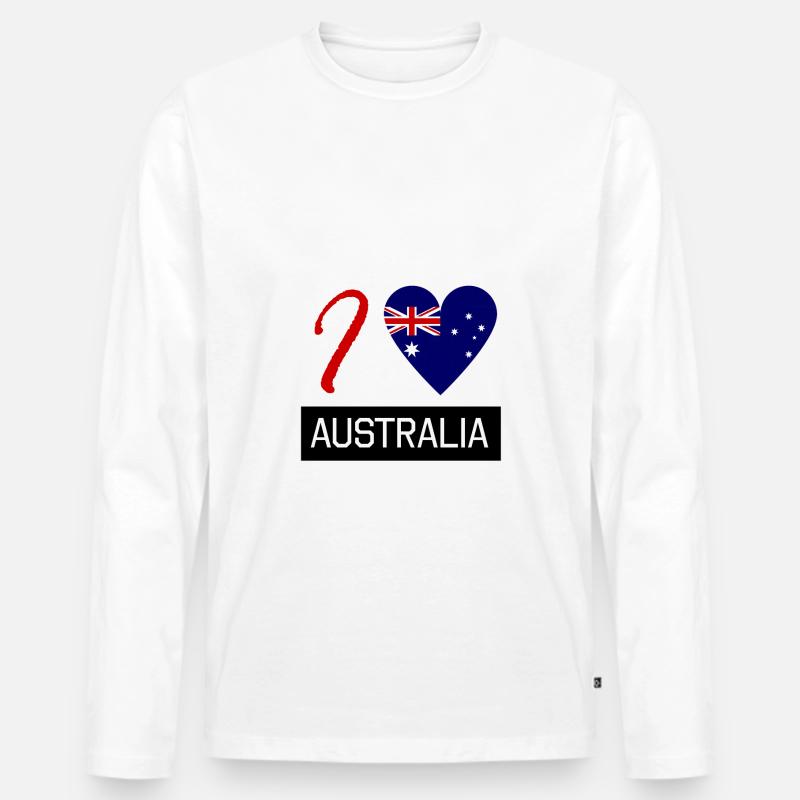 australia - Australien - Männer Premium Bio Langarmshirt - Weiß