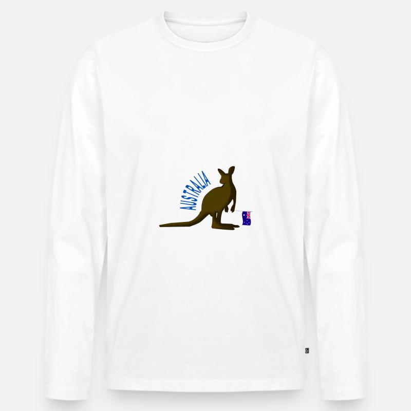 australia - Australien - Männer Premium Bio Langarmshirt - Weiß