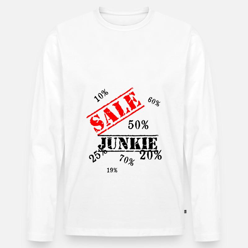 SALE - Männer Premium Bio Langarmshirt - Weiß