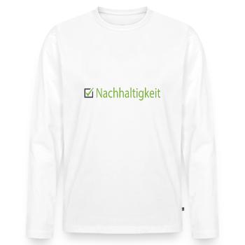 sustainability - Men's Premium Organic Long Sleeve Shirt - white - Front - Nico (187cm)
