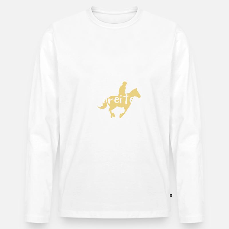 Buschreiterin - Männer Premium Bio Langarmshirt - Weiß