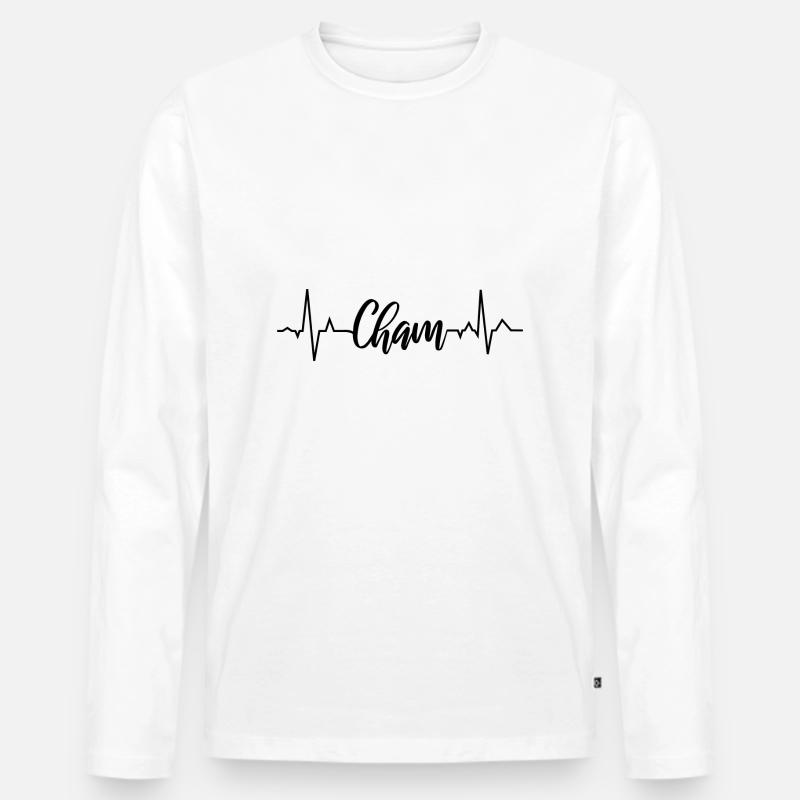 EKG Cham - Männer Premium Bio Langarmshirt - Weiß