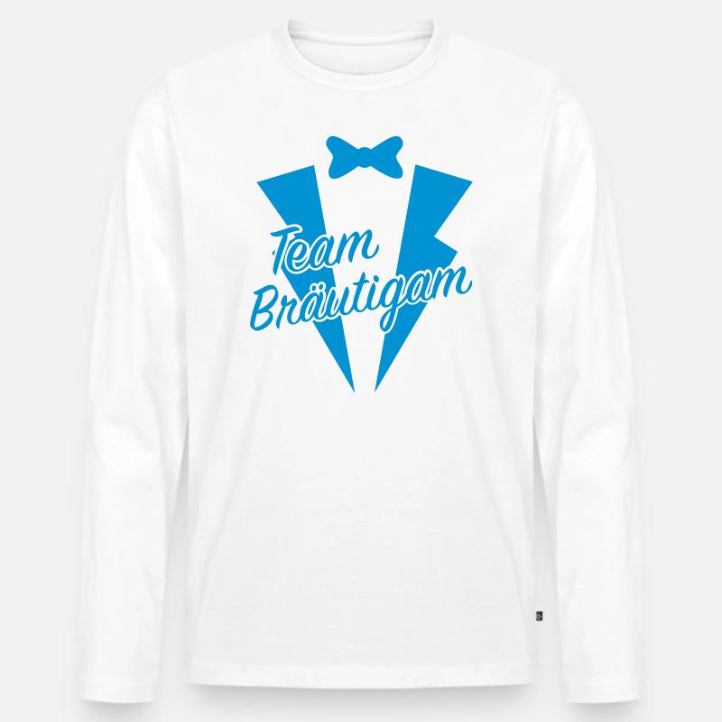 Team Bräutigam - Männer Premium Bio Langarmshirt - Weiß