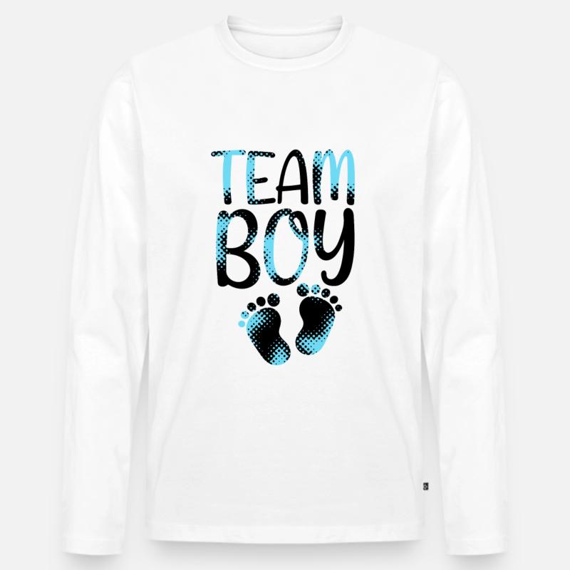 Team Boy - Männer Premium Bio Langarmshirt - Weiß