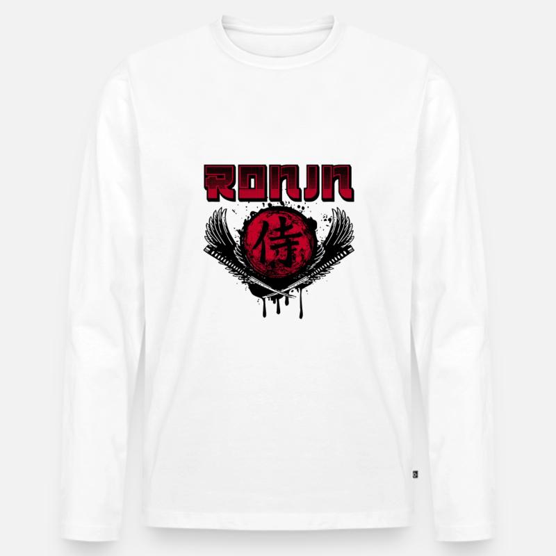 Ronin Samurai - Männer Premium Bio Langarmshirt - Weiß
