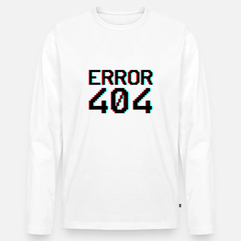 ERROR 404 - Männer Premium Bio Langarmshirt - Weiß