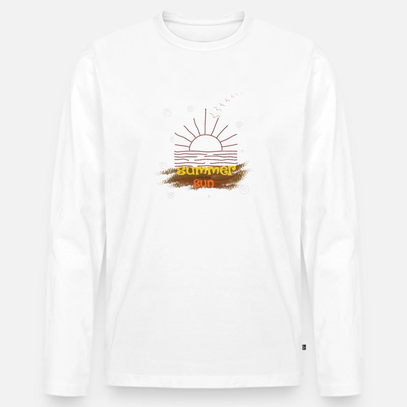 SUN - Männer Premium Bio Langarmshirt - Weiß